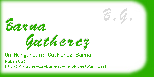 barna guthercz business card